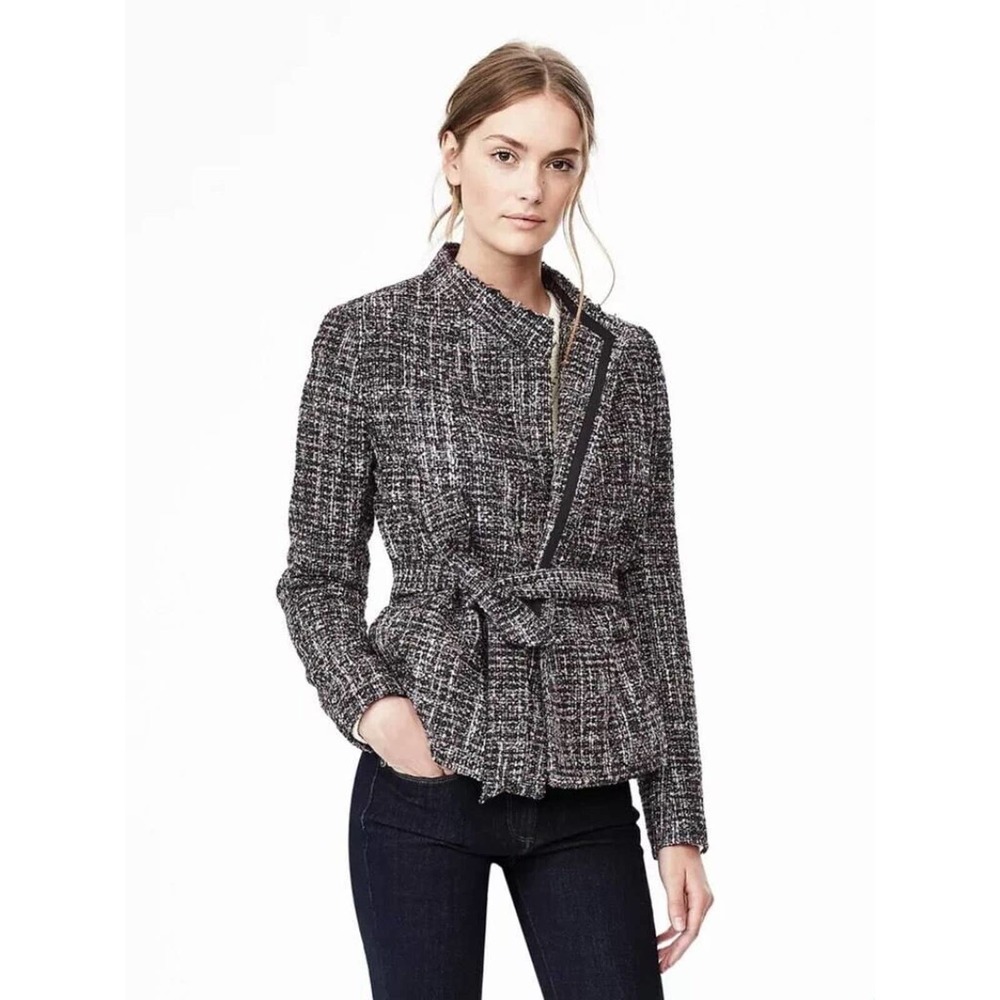 Banana Republic Black and White Tweed Jacket